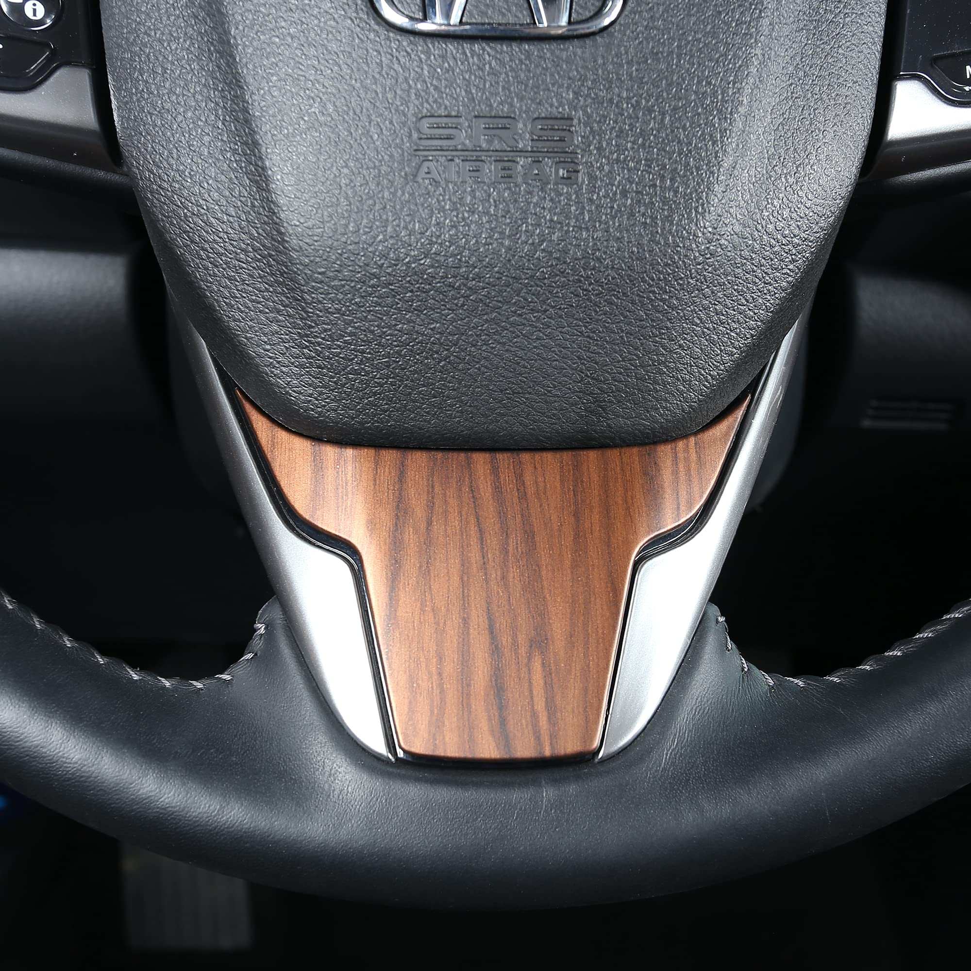 for CRV Peach Wood Grain Steering Wheel Cover Sticker Trims for Honda CR- V for 5th Interior Decaration Mouldings 2022 2021 2020 2019 2018 2017 Not for LX (1)