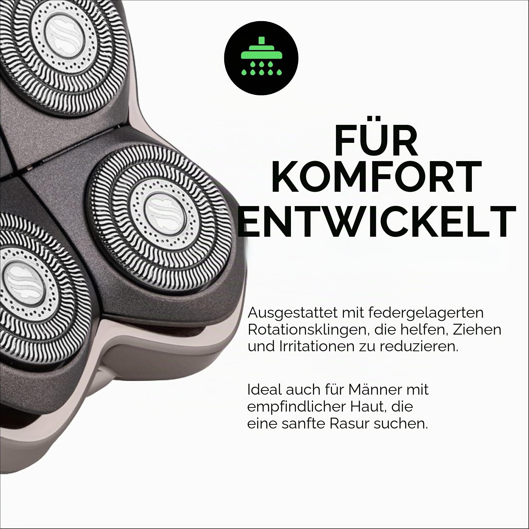 Skull Shaver Baron PRO 4-köpfige Ersatzklinge für Pitbull, Palm & Butterfly Kiss | Für Pitbull, Palm & Butterfly Kiss Rasierer, Bartpflege, Körperrasur & Glatzenrasur