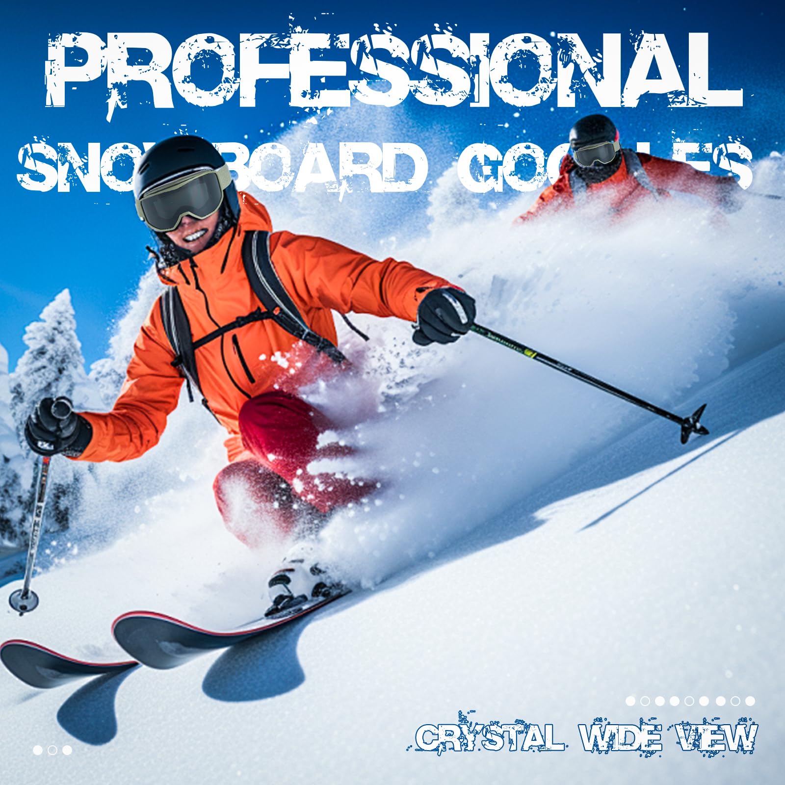 NewBEP Ski-Snowboardbrille – UV-Schutz, Anti-Beschlag, Outdoor-Skibrille – OTG Schneeskibrille für Herren, Damen, Jugend