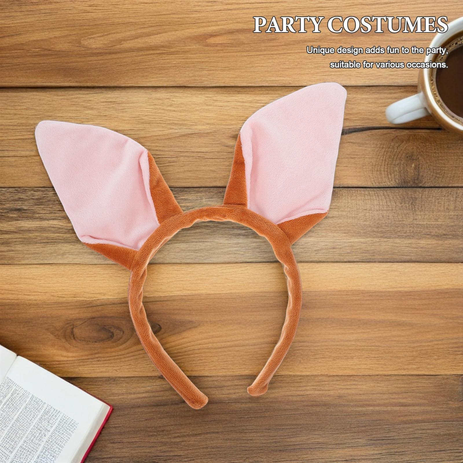 Healeved 12 Piezas Diadema Orejas de de Poliéster Marrón para Disfraz de Fiesta Infantil Ajuste Fácil y Diseño Creativo para Carnaval y Fiestas Jungla