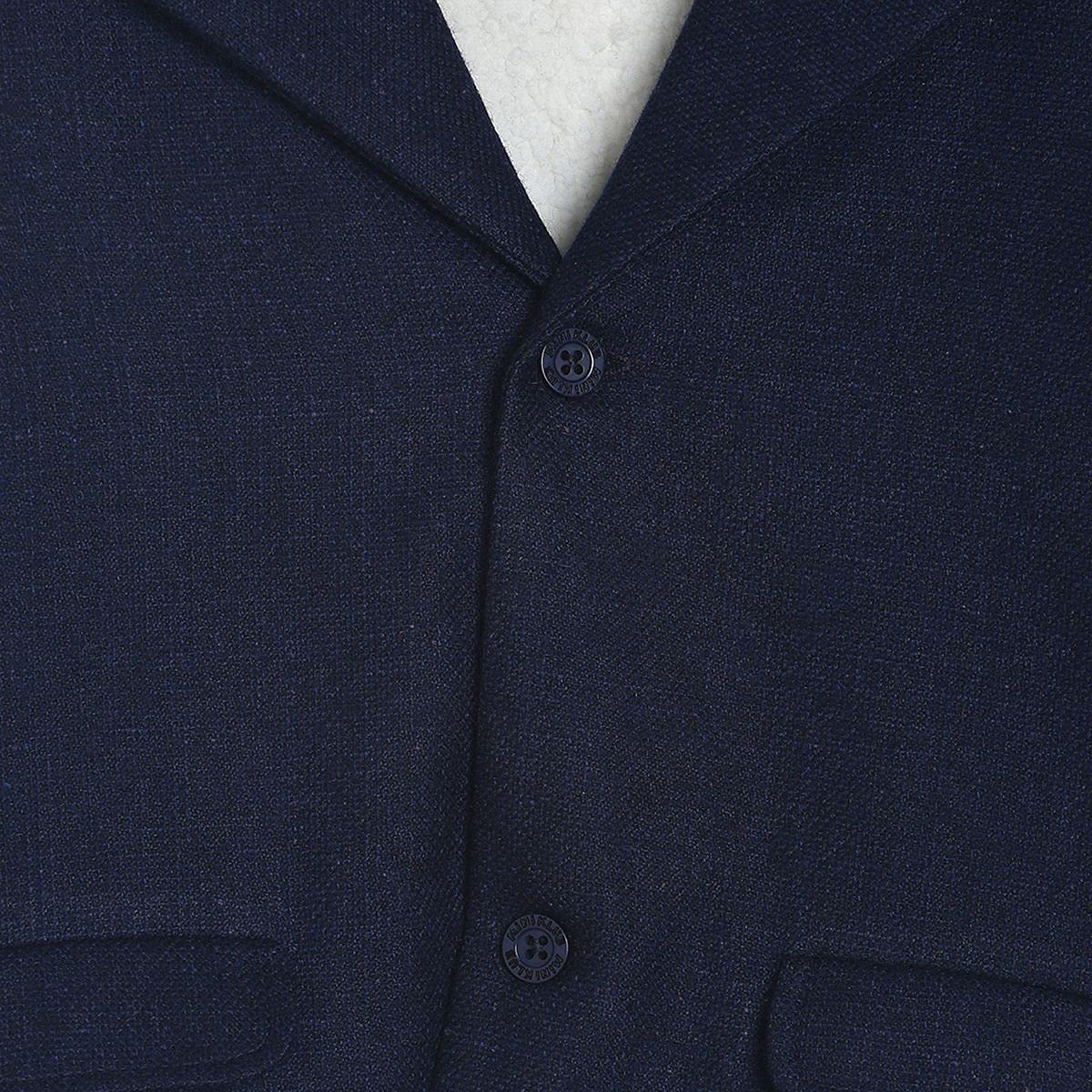 Mini Klub Boys Front Open Long Sleeve Woven Cotton Navy Color Long Coat (5-6Y) - Image 3 thumbnail