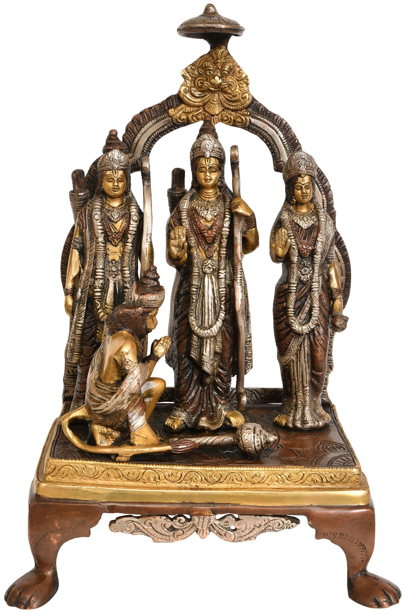 Statue Ram Darbar en laiton, un cadeau spirituel idéal pour autel de maison