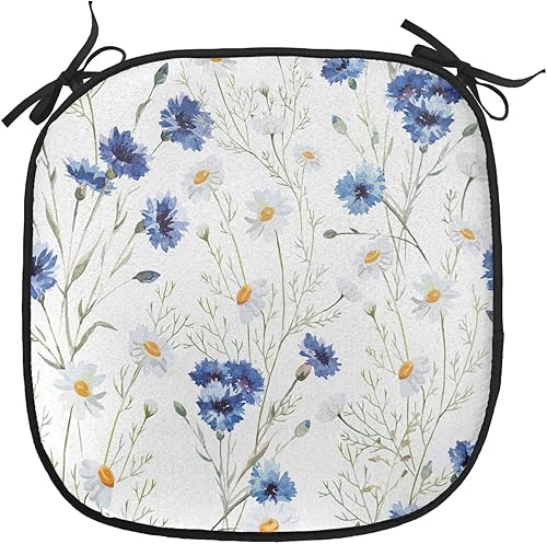 Vista 211 de Lunarable Orient - Cojín de asiento para silla, curlicues florales orientales con elementos artísticos venecianos, hojas de follaje, damasco a