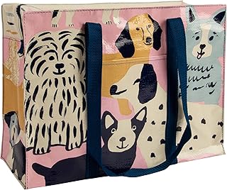 Blue Q Shoulder Totes: Hefty Zipper, Exterior Pocket, Reinforced Floor. (Happy Dog)