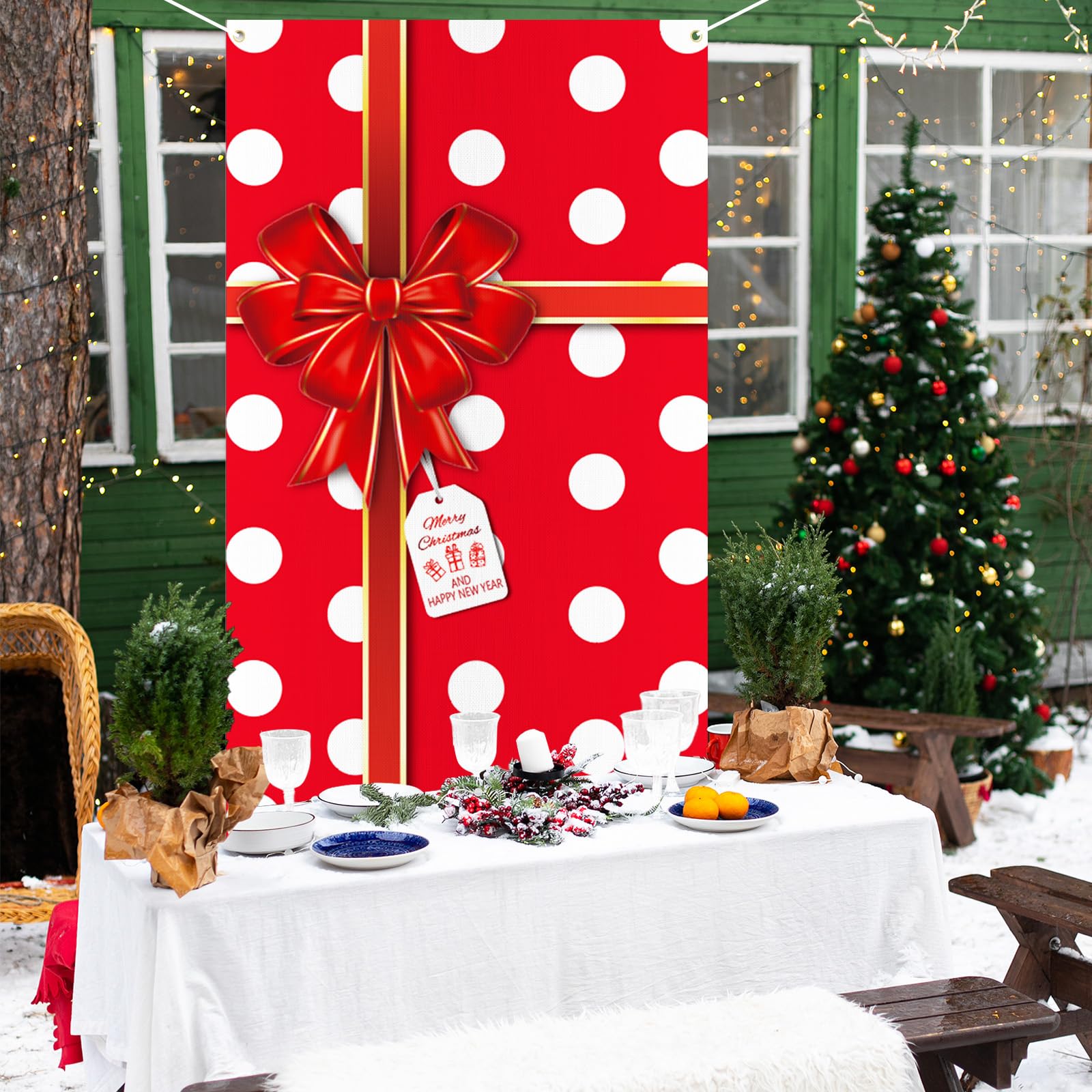 クリスマスデコレーション Amazon.co.jp: クリスマスドアカバー クリスマスギフトボックス レッド