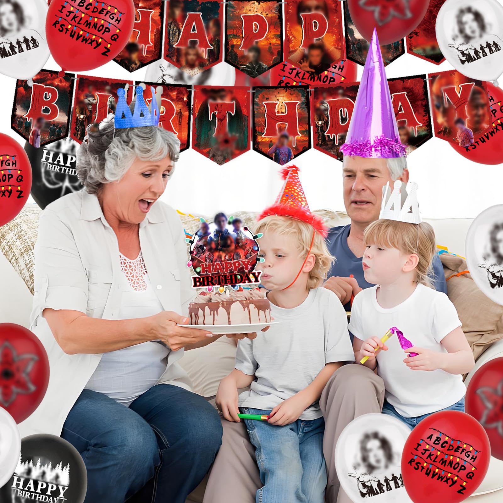 42 Pezzi Strager Thigs Kit Compleanno Decorazioni, Kit Palloncini Decorazioni per Festa di Compleanno