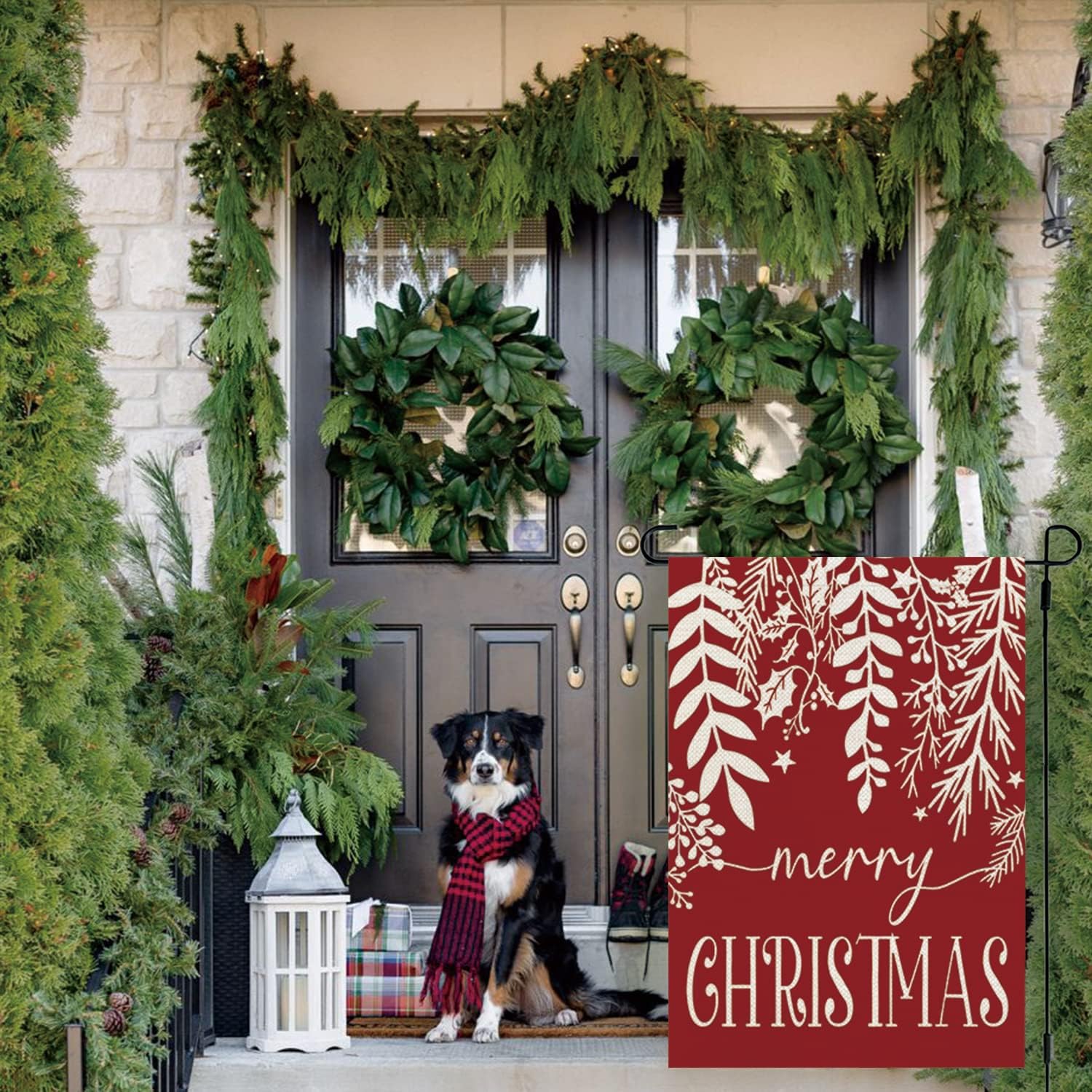 Cryfox Drapeaux De Jardin « Merry Christmas » - Double Face - 30,5 X 45