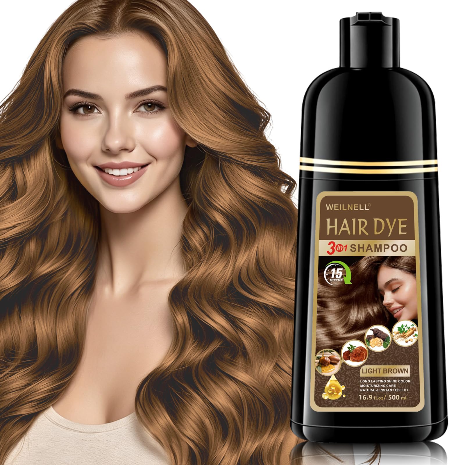 Amazon.com : Light Brown Hair Dye Shampoo for 100% Gray Coverage