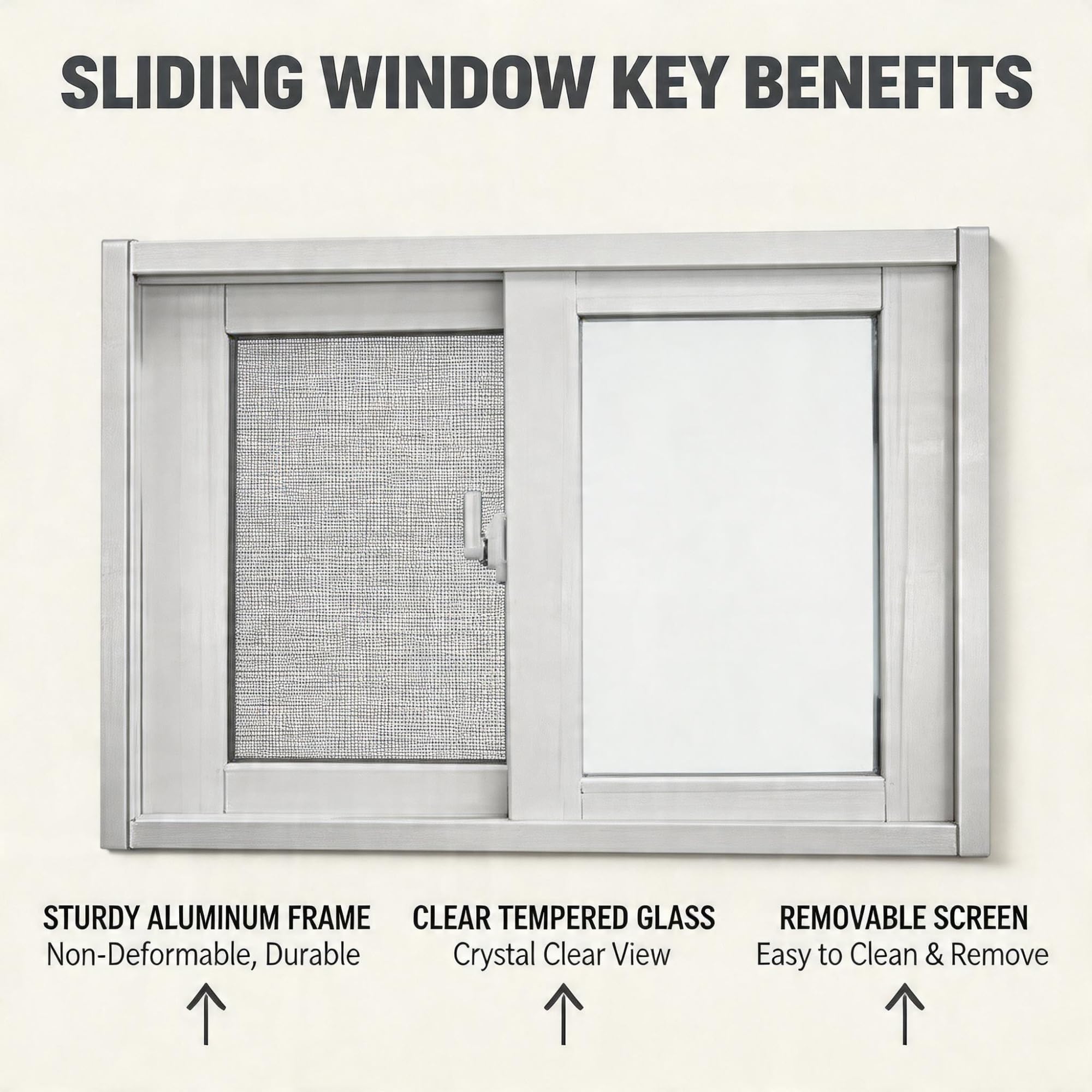 Zamykana szopa przesuwna WindowSecuri s do piwnicy Ga i kurczaka 32 x 23 biały idealny zamiennik do użytku na zewnątrz