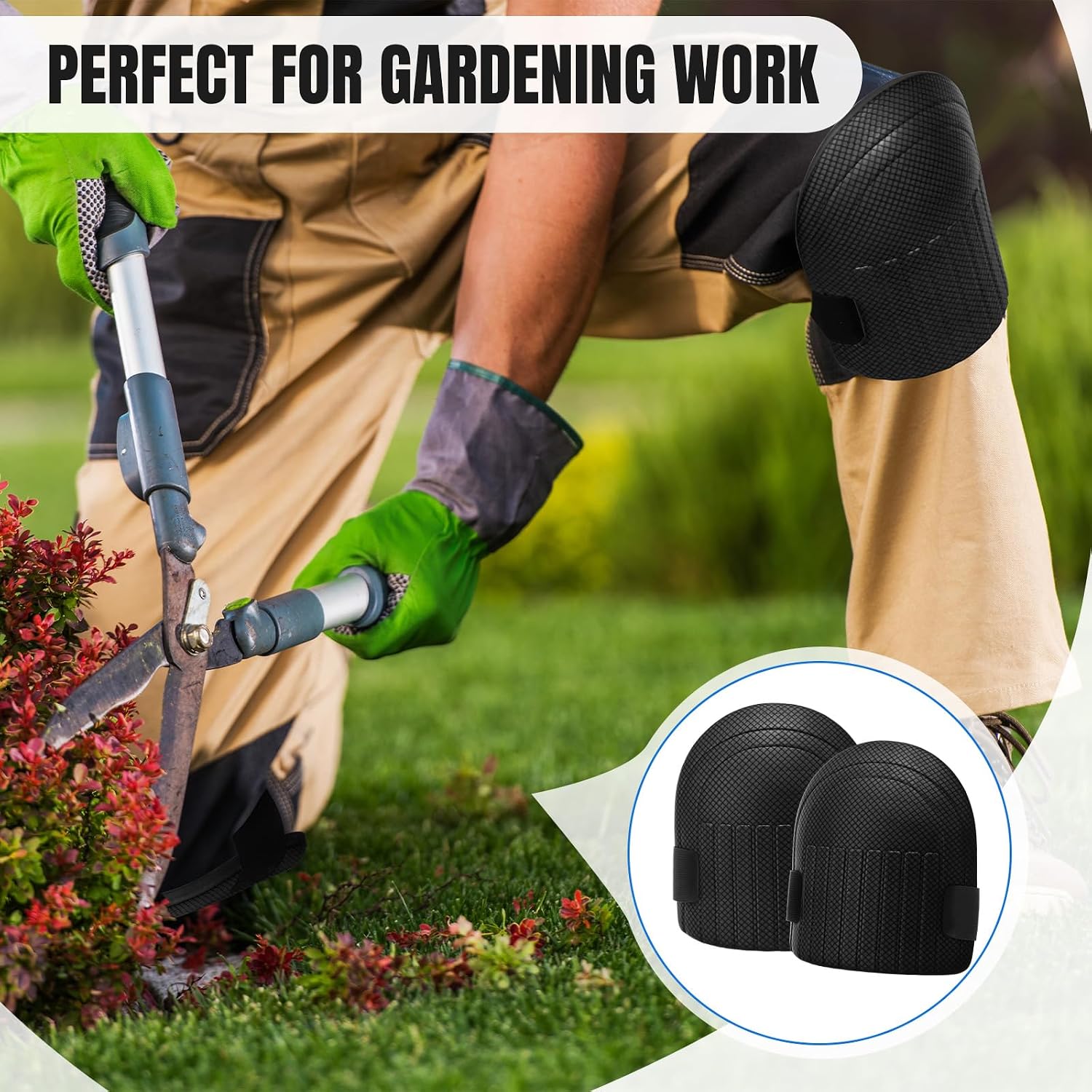 WinnerWhy Garden Knee Pads for Women Men Foam Knee Pads for Work, Black