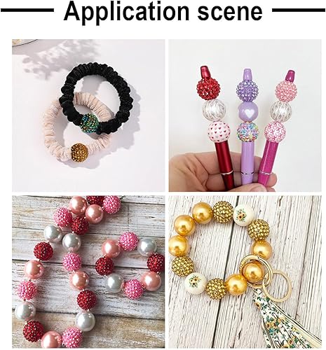 Miniatura 5 de Craftdady 96 cuentas de resina de diamantes de imitación de 0.78 pulgadas, 12 colores brillantes, cuentas de bola de discoteca gruesas, cuentas de