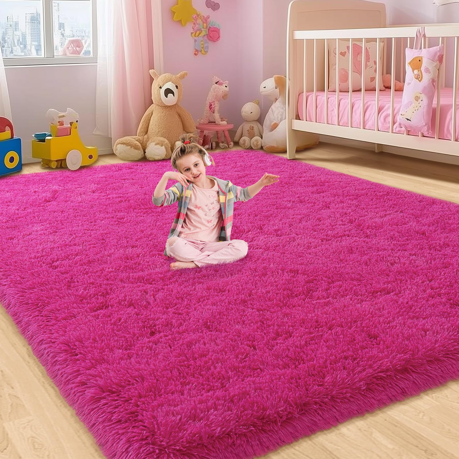 Round Carpet ABC Alphabet Kids Round Rug 4' Diameter Pink