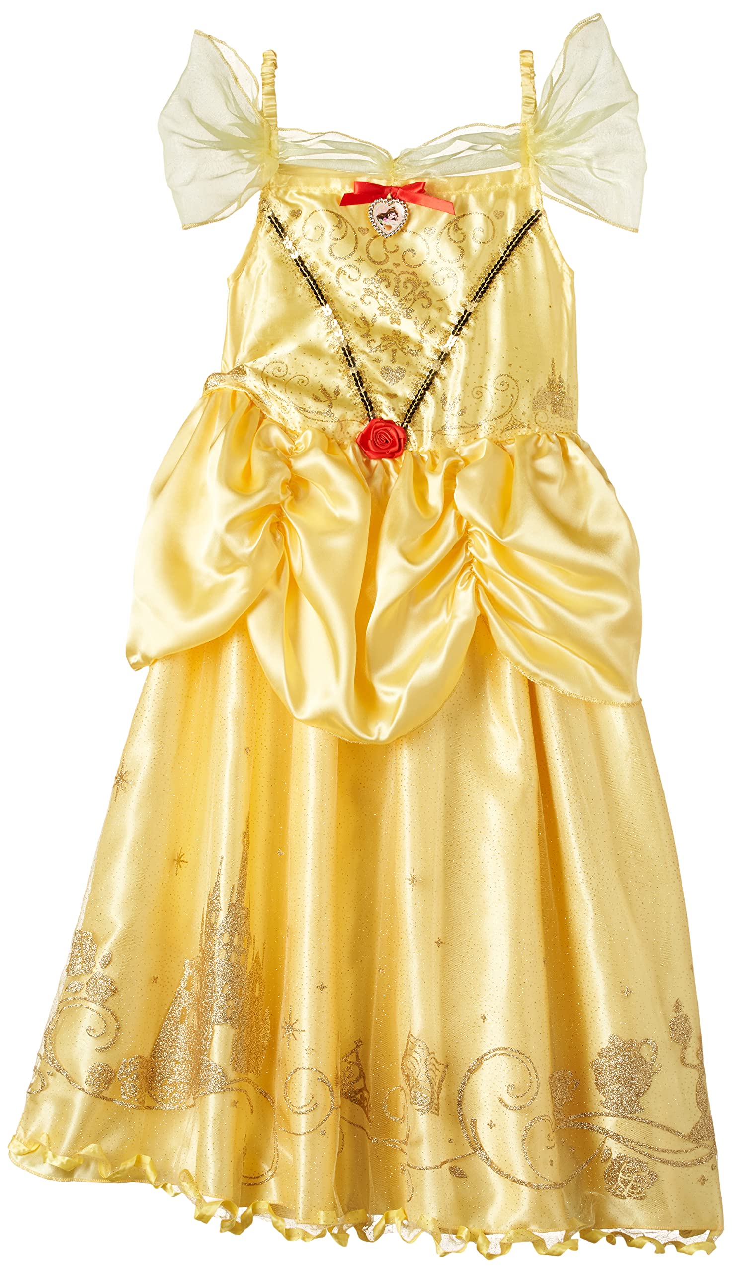 Rubie's Official Licensed Costumes Disney Beauty and the Beast Princess Belle Golden Storyteller Book Week and World Book Day Child Costume, Large 7-8 Years