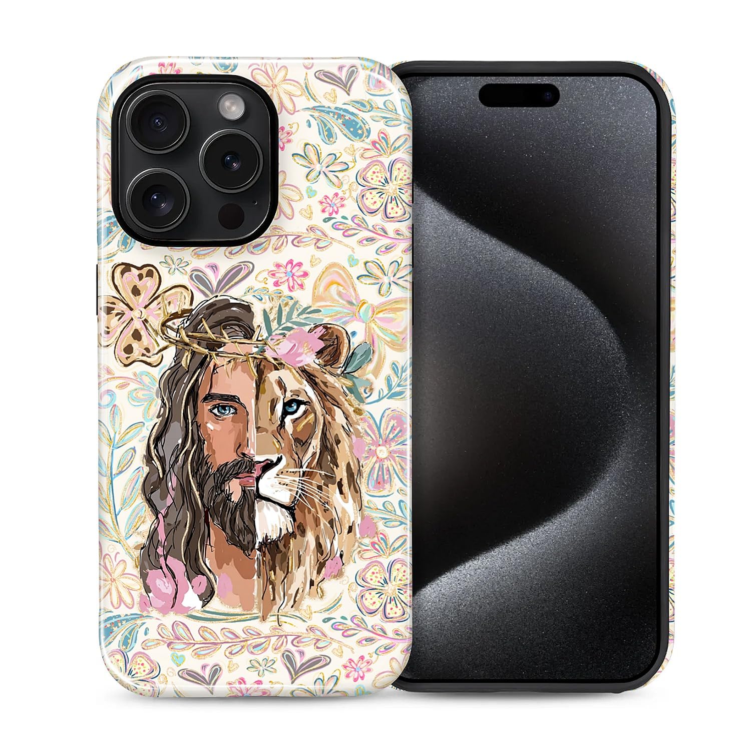 Coque iPhone 15 Pro Max qualité militaire durable Jésus Lamb - 8