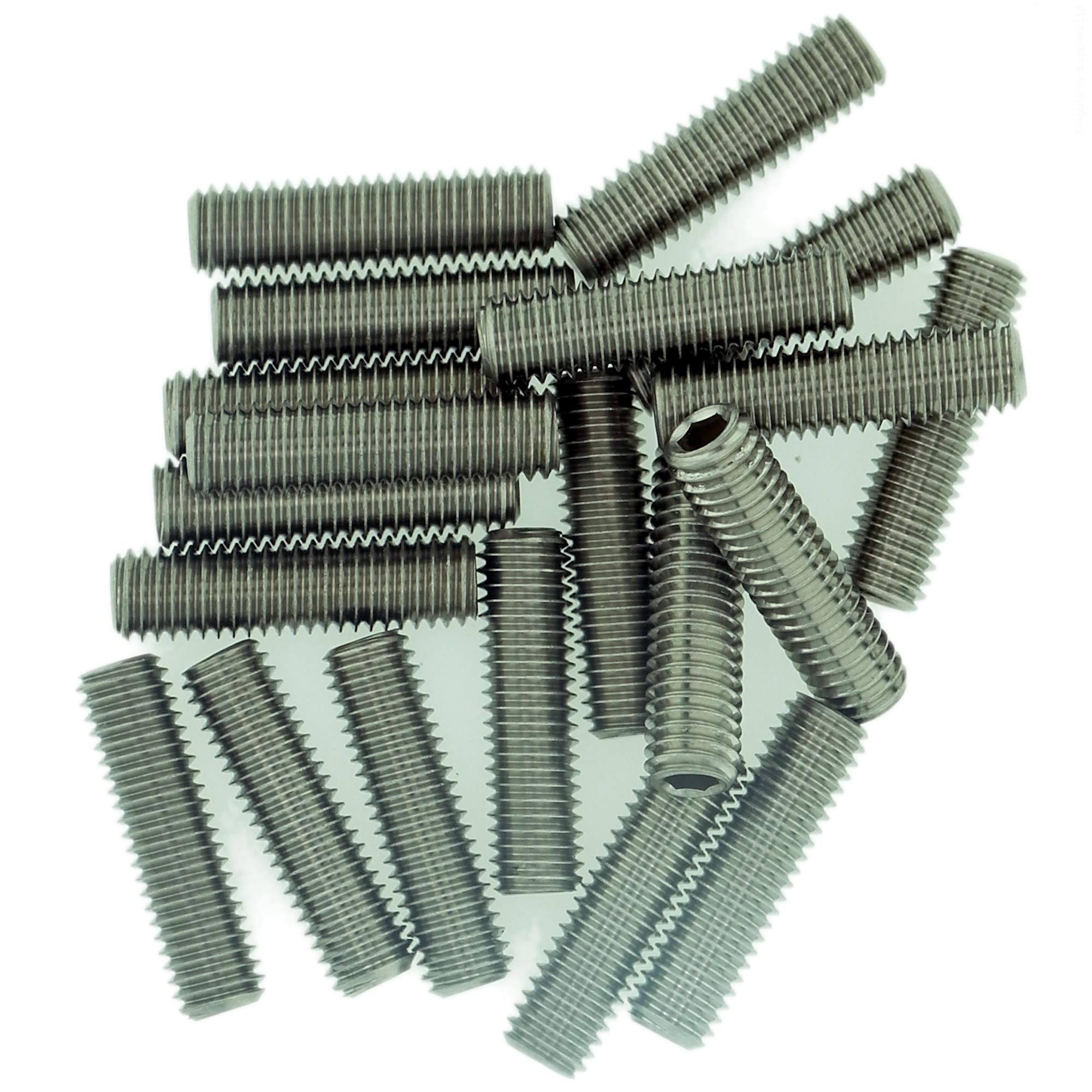 Singularity Supplies M10 (10Mm X 10Mm) Hex Socket Grub Screw (Flat Point) - Stainless Steel (A2) (Pack Of 20)