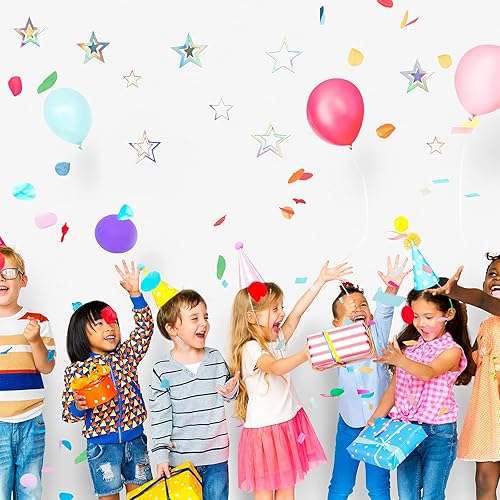 Miniatura 7 de 37 piezas de decoraciones holográficas iridiscentes para fiestas, remolinos con purpurina, guirnalda de galaxia, suministros de fiesta de estrella