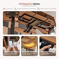 Vista 7 de EUREKA ERGONOMIC Escritorio de pie de altura ajustable, escritorio de computadora con bandeja para teclado de 72 pulgadas, escritorio de estudio