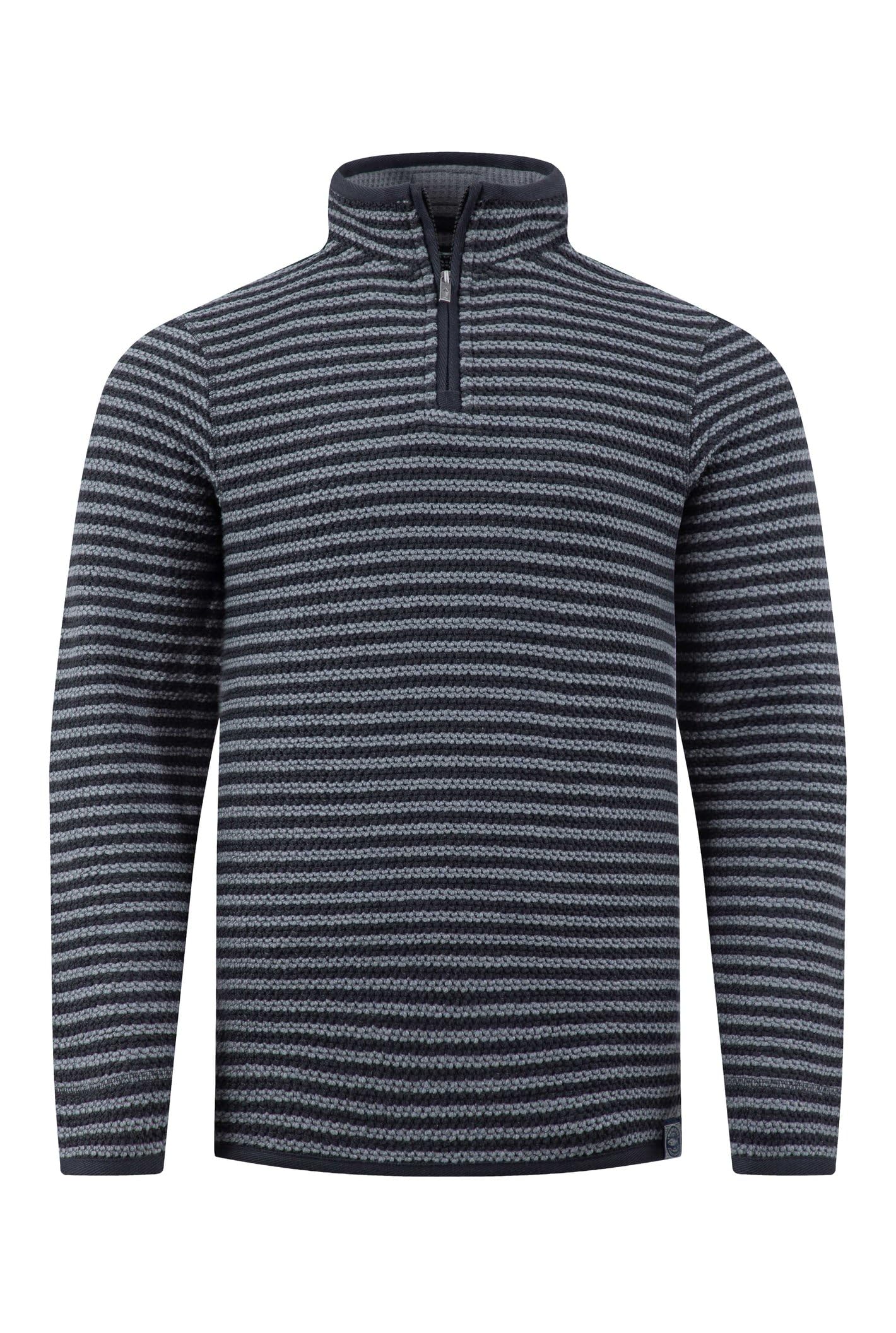 Weird Fish Men's Striped Macaroni 1/4 Zip Sweatshirt - Black - 3XL