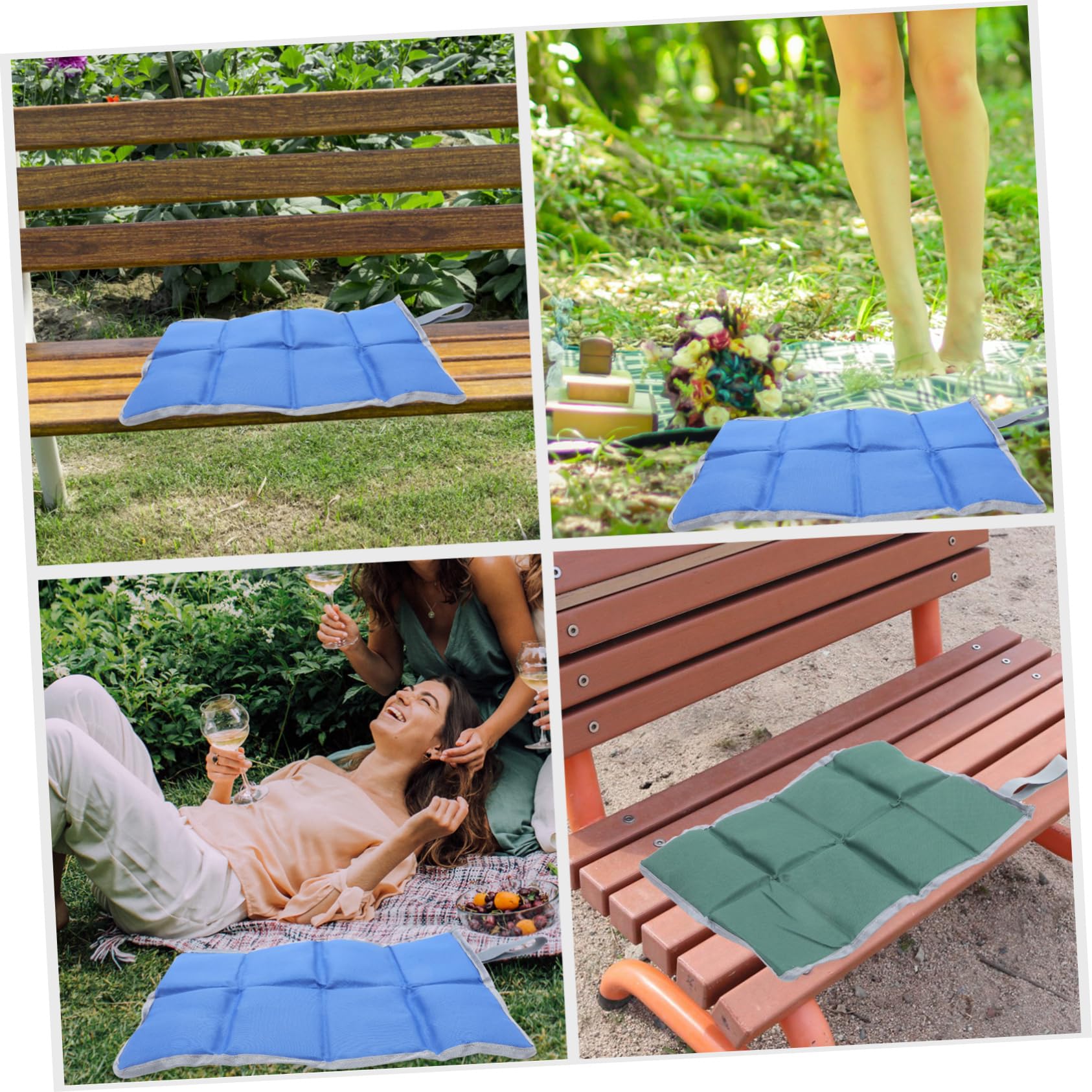 BIUDECO 4pcs Oxford Cloth Camping Pad Large Picnic Seat Mat Portable Folding Outdoor Folding Seat Cushion Rug for Tent Outdoor Camping Rug
