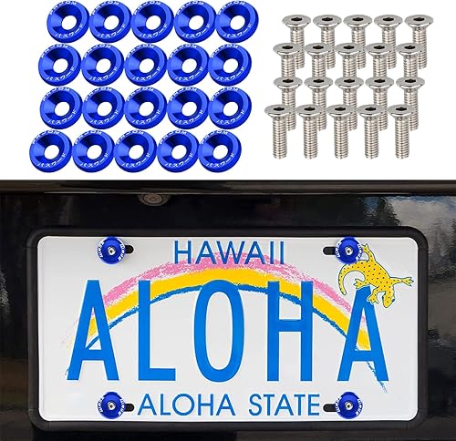 20 piezas de pernos de arandela de parachoques de defensa, kit de vestimenta de aluminio para arandela de guardabarros, accesorios de arandela de