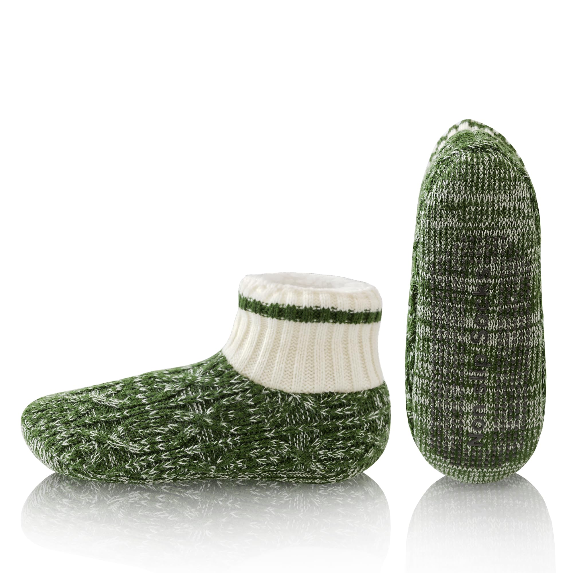 WOTENCE Herren Kuschelsocken Warme Stoppersocken Dicke Wintersocken Hüttensocken Bettsocken mit Fleece Futter und ABS Anti-Rutsch Noppen