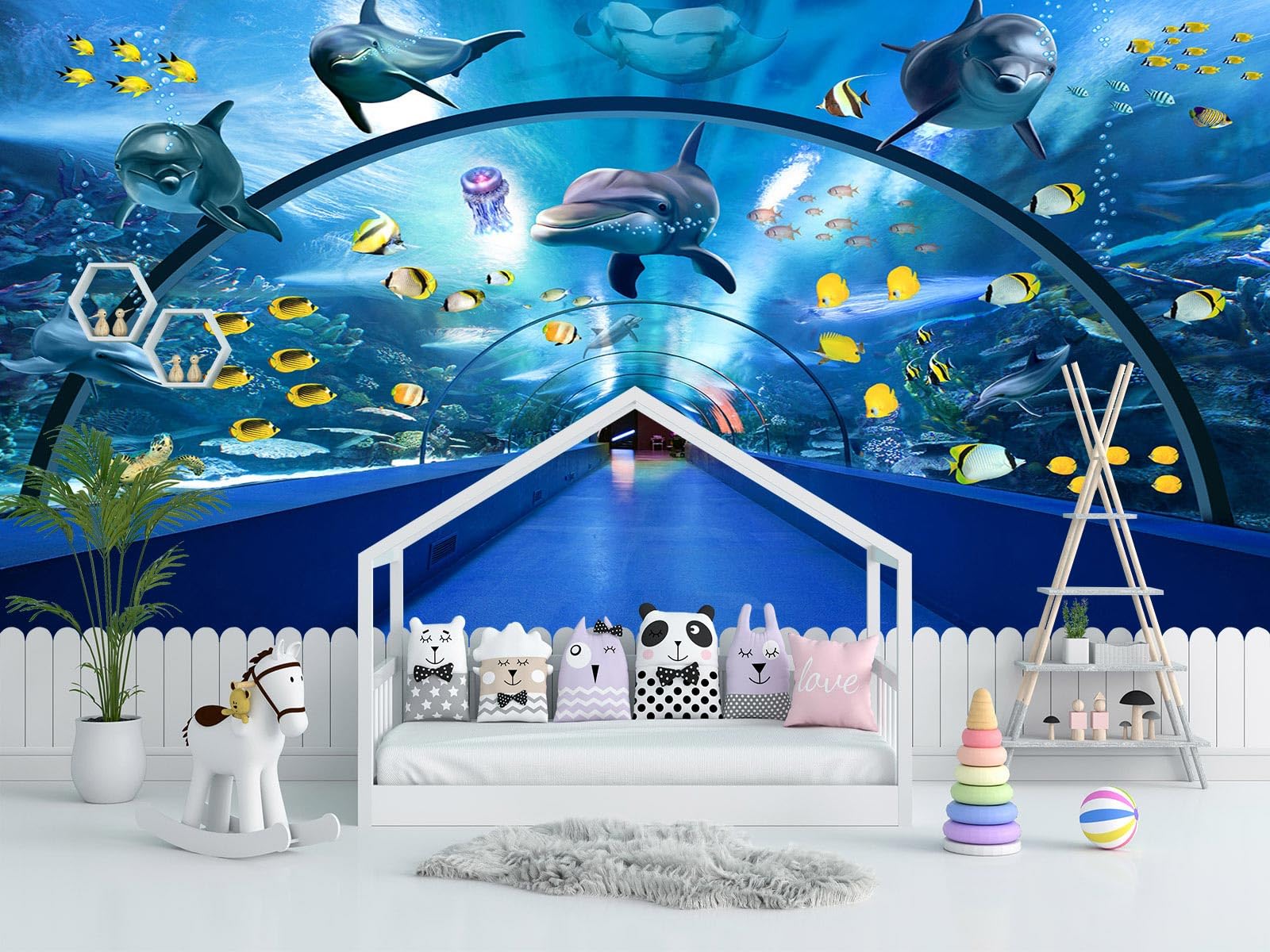 Dslbz Aquarium Underwater World Wall Mural Wallpaper for Bedroom 98