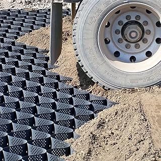 Ground Grid Polyethylene, Honeycomb Permeable Pavers for Slope Driveways Garden, Geogrid for Filling Soil/Grass/Gravel/Mud/Concrete, Easy to Cut (Color : WxL, Size : 4m x 10m (13ft x 33ft))