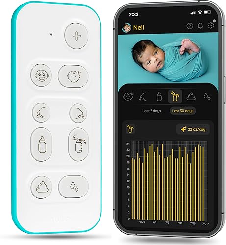 Nubo Rastreador de bebés más rápido de un solo toque, monitor inteligente para bebés para rastrear el sueño, el pañal y la alimentación, aplicación