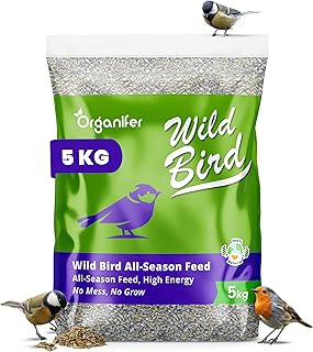 Vogelfutter Für Gartenvögel (5 Kg) Premium Mix - Kein Durcheinander, Keim Und Unkrautfrei, Reich An Fett Und Protein - Alle Jahreszeiten - Vogelhäuschen Und Silos - Fördert Die Gesundheit - Organifer product image