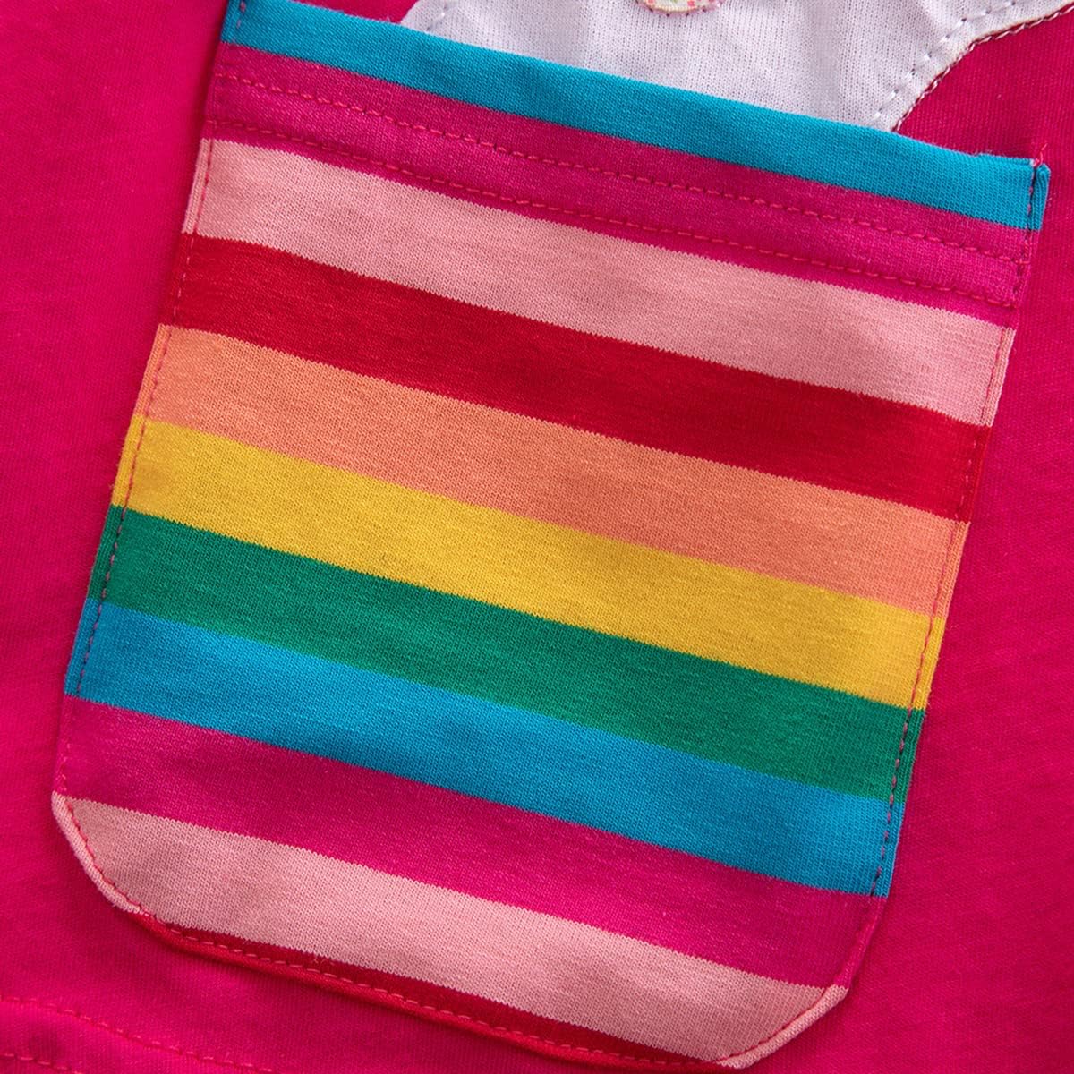 Kids Girls Summer Casual Unicorn Dresses Cotton Short Sleeve Crew Neck Dress 2-7 Years - Image 2