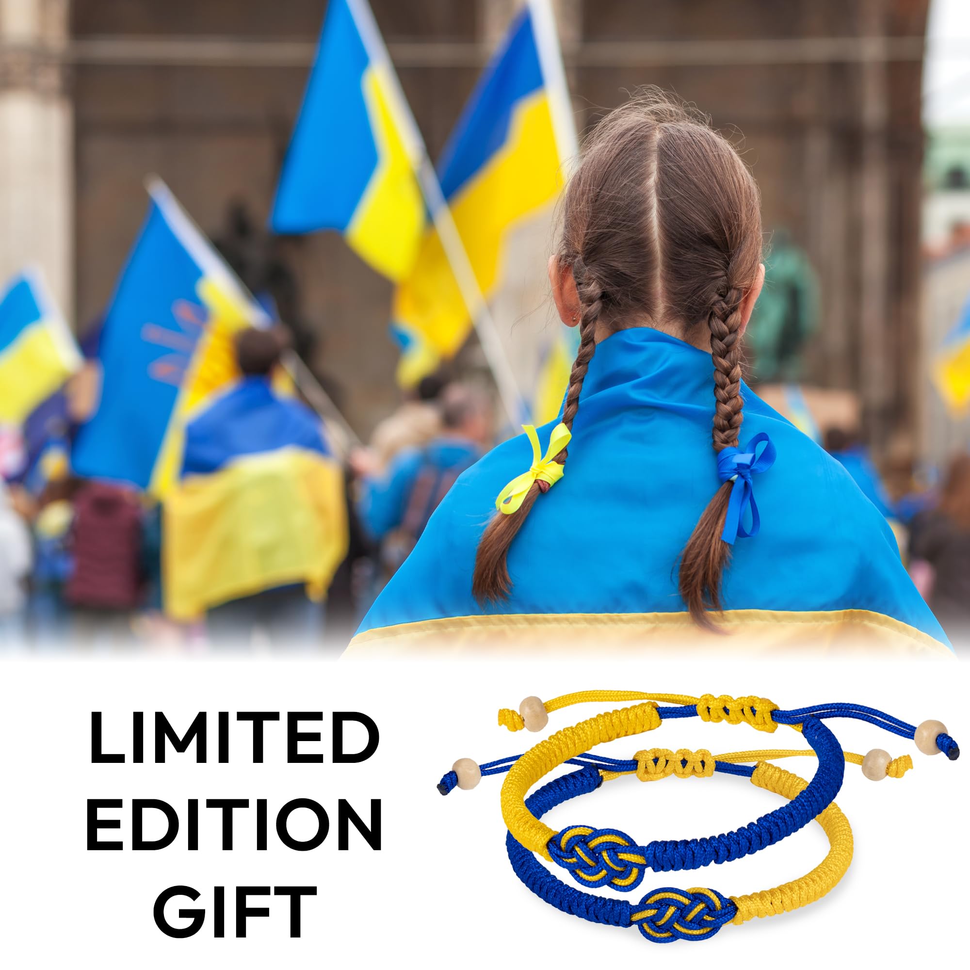 Ukraine Bracelet For Women, Men, Support Ukraine Jewelry, Infinity String Stand With Ukrainian Gifts, Blue And Yellow Flag Accessories, Proud Patriotic Product, Hope & Protection Blessing Merchandise
