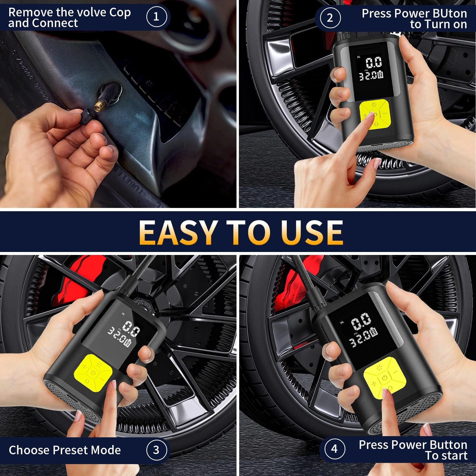 Compresseur Air pour Voiture Gonfleur Electrique