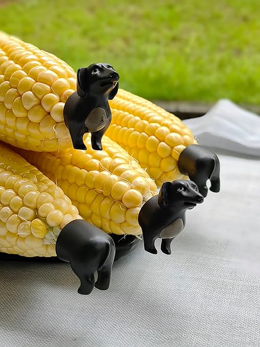 Barbecue Corn Holders 4 Pieces(2 pairs)Pink Pig, Shark