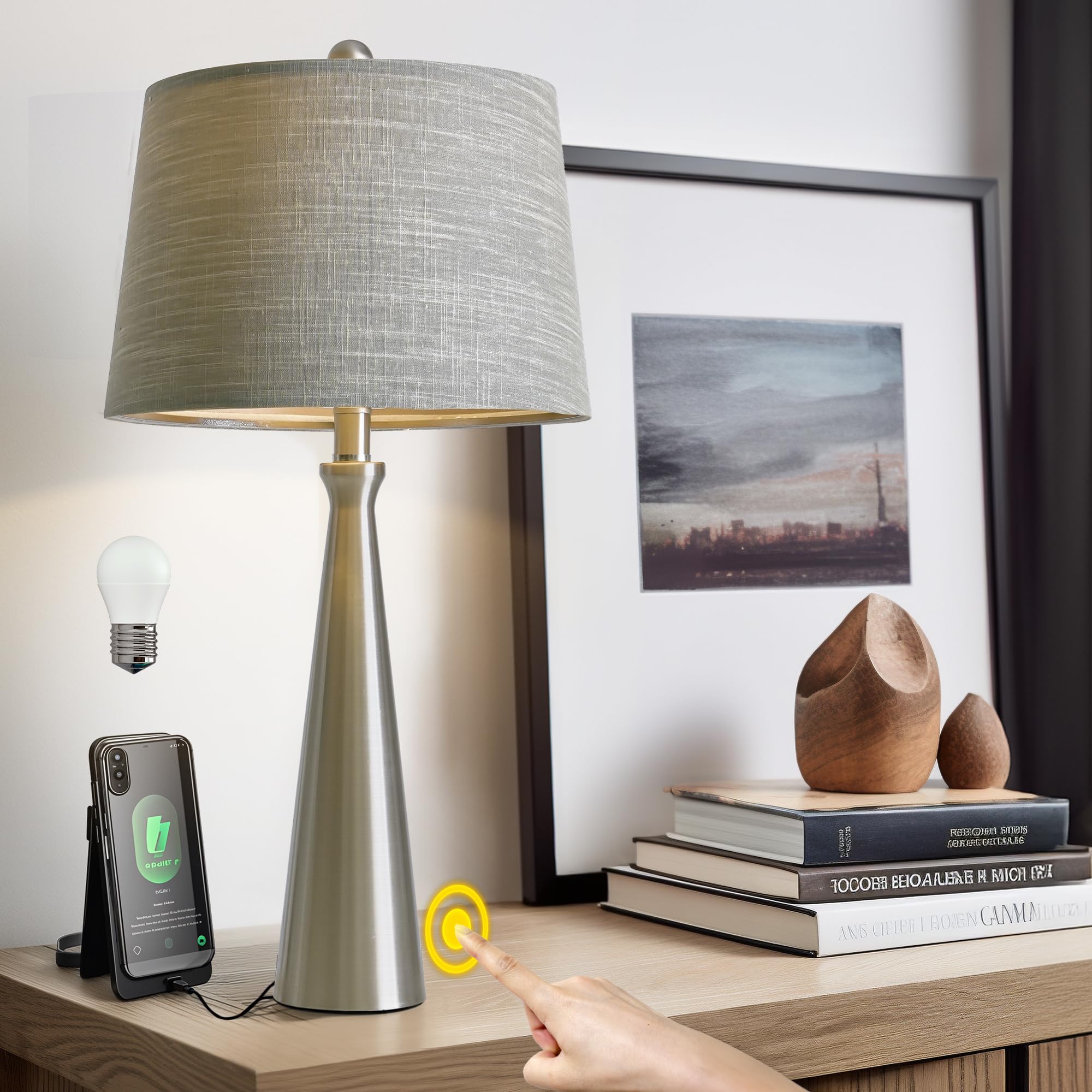 Oneach 25 75 Table Lamps For Living Room Bedroom Bedside
