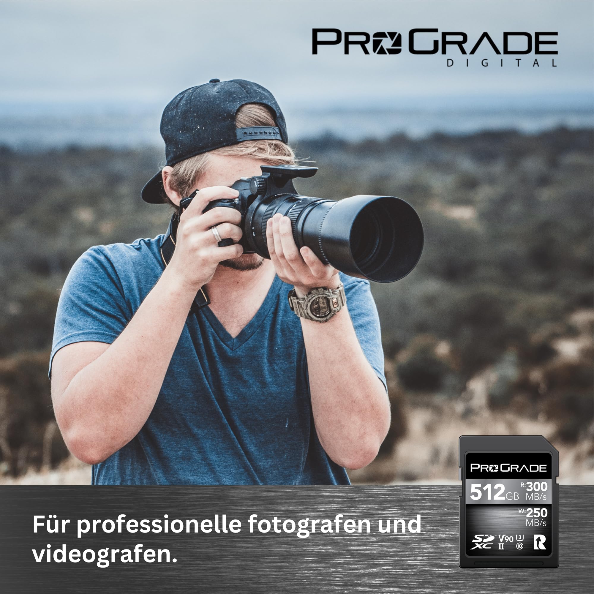 SD UHS-II 512 GB Karte V90 - Bis zu 250MB/s Schreibgeschwindigkeit und 300MB/s Lesegeschwindigkeit | Für professionelle Filmemacher, Fotografen und Kuratoren von Inhalten - von Prograde Digital