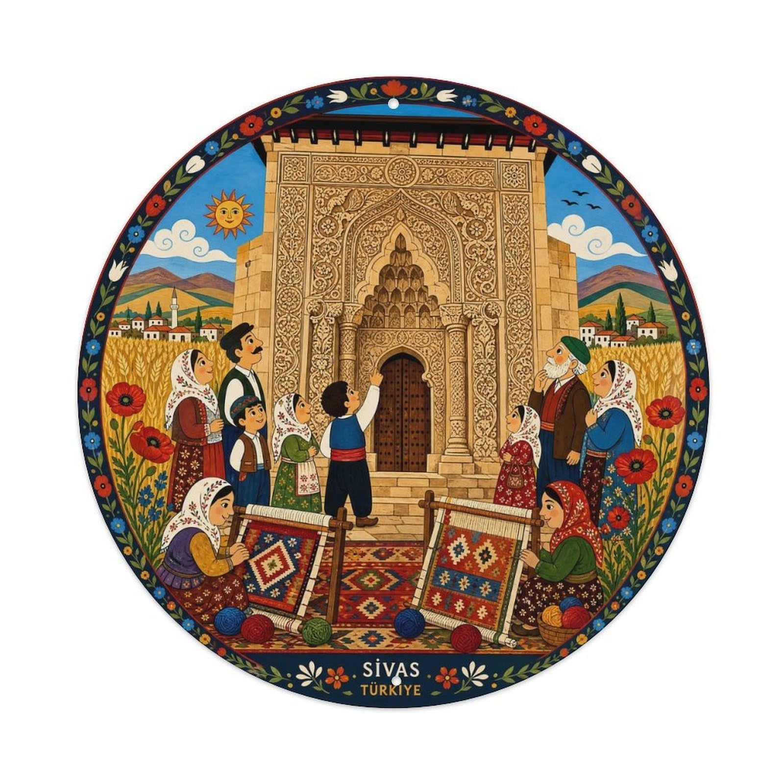 Sivas Turkey Seljuk Heritage Travel Folk Style Metal Tin Sign