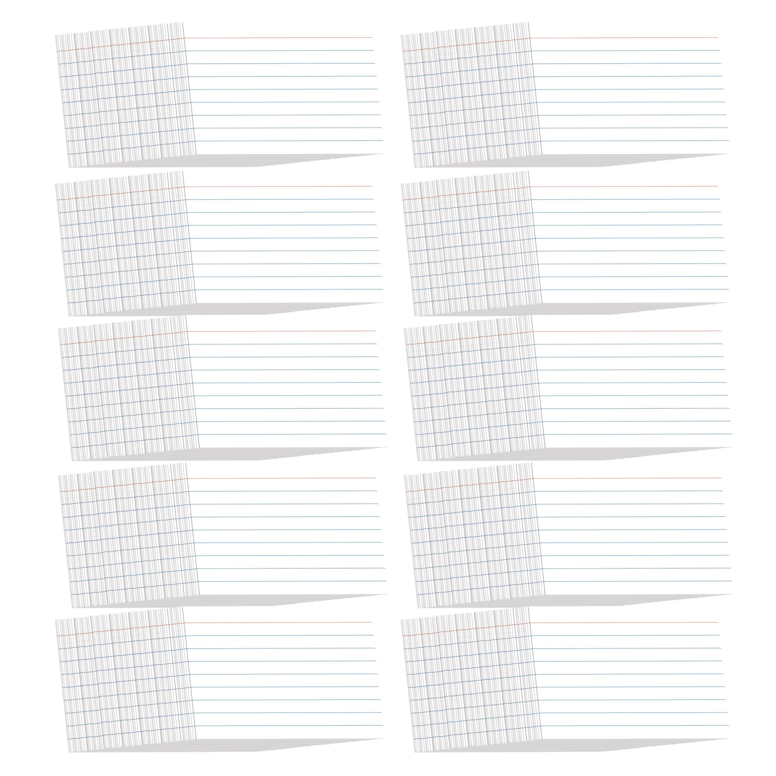 JamJar Print Index Study Cards - White, A6, 1 040 Ruled Flashcards, 300 GSM, Red Title Line
