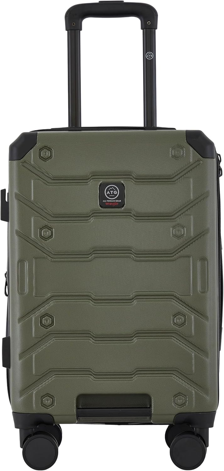 Wrangler ATG Trailway Expandable Hardside Luggage, Winter Moss, 22" Carry-On