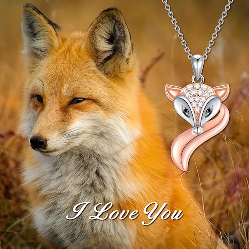 Miniatura 4 de LONAGO Mother and Child Fox Necklace Sterling Silver, Foxes Heart Necklace Gift for Mother Grandmother Mom Daughter Women