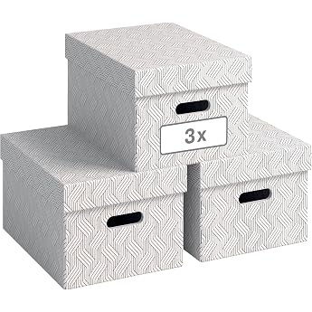Leitz VON Set of 3 Storage Boxes with Lids 15 L Medium White