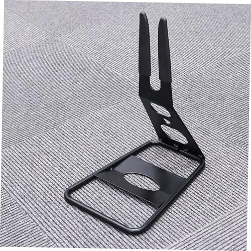 Miniatura 9 de Soporte para bicicleta de piso de metal negro, portátil, pantalla lateral trasera, soportes para interiores, soporte de estacionamiento resistente,