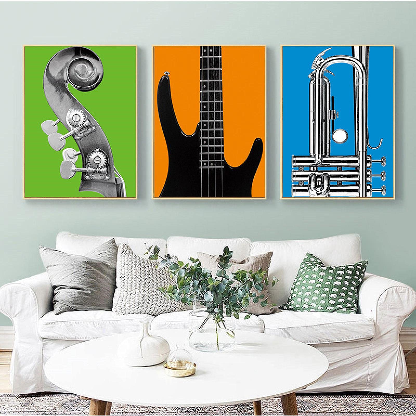 zdjęcia retro instrumenty muzyczne nordyckie plakaty i wydruki sztuka ścienna obraz na płótnie obrazy ścienne do salonu dekoracja 70 x 90 cm x 4 bez ramy