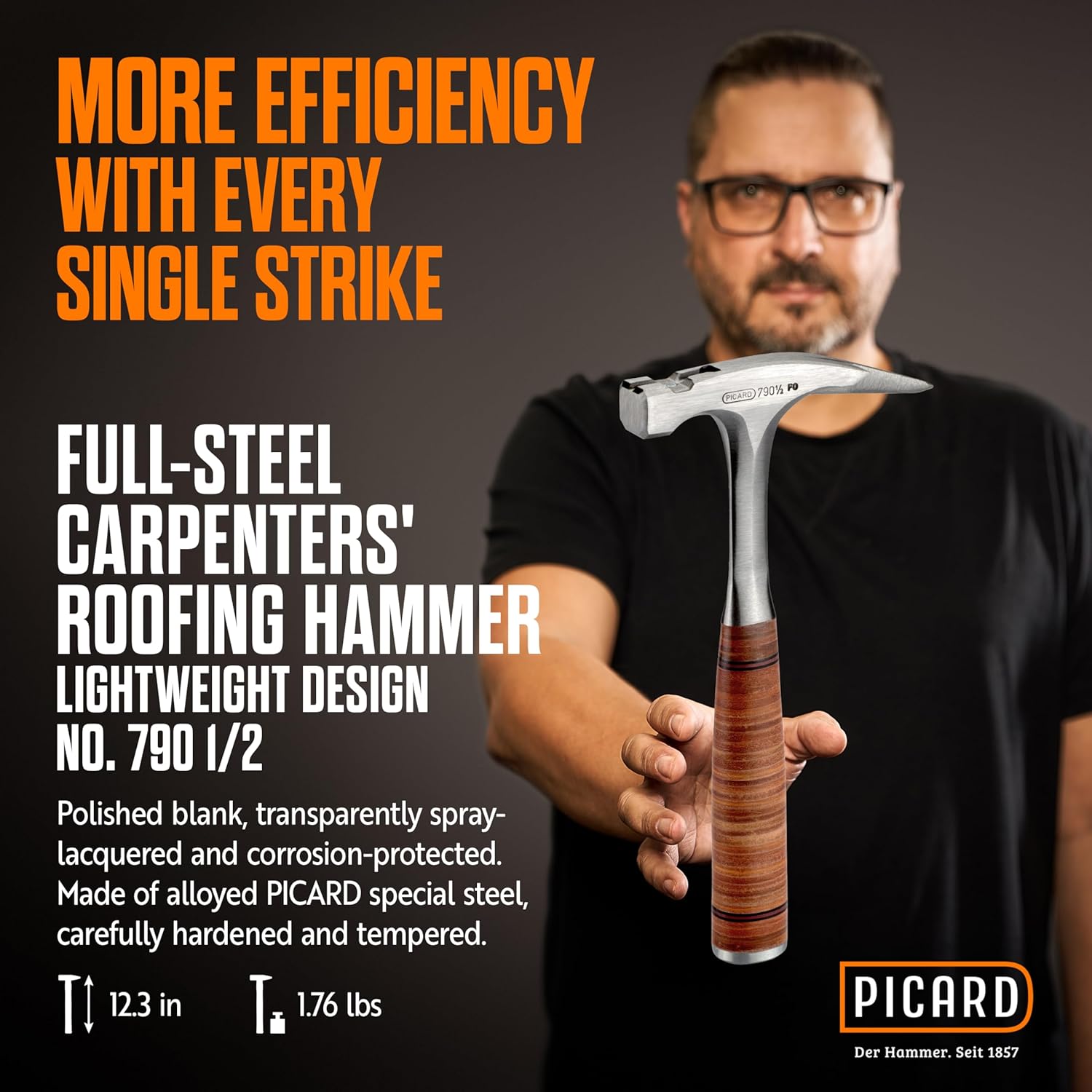 Picard 0079080 Carpenters roofing hammer 1.102 lb plain
