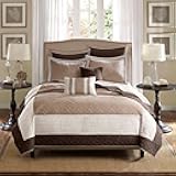 Attingham Reversible Quilt Set - All Season Breathable Coverlet, Lightweight Cozy Bedding Layers, Matching Shams, Full/Queen(90