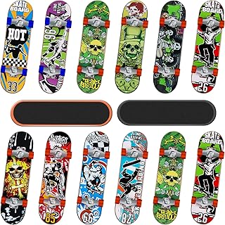 12 Pack Collectible Fingerboards Finger Skateboards Toy Mini Fingerboards Skateboards Set Finger Toy Skateboards Gifts for Skate Lovers Finger Skater Finger Party Favors Random Style (Sport Style)