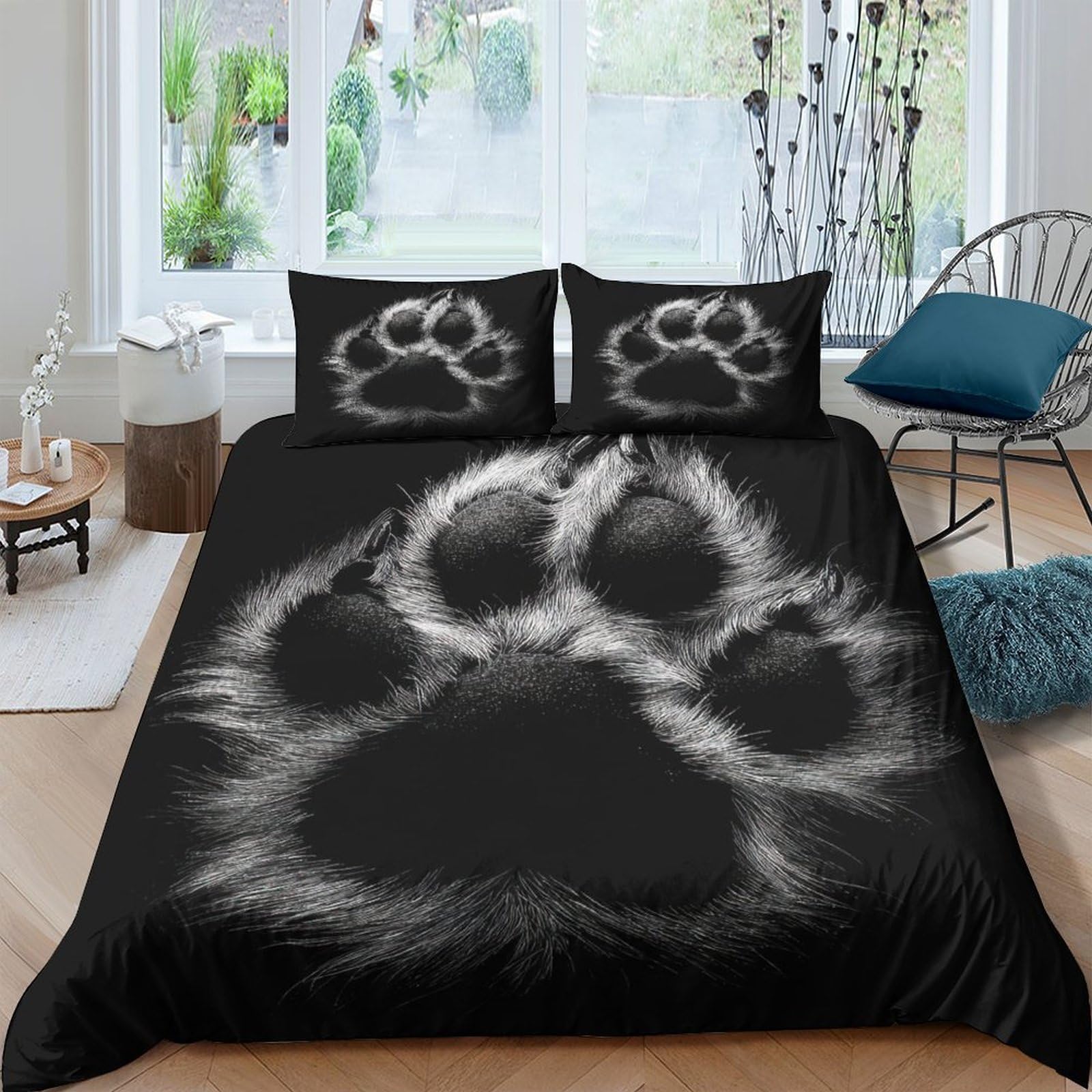 GPLZQXKJNH 3D Printed Dachshund Dog Pattern Duvet Cover Set Microfiber Soft Breathable Sausage Dog Bedding with 2 Pillowcases for Bedroom Single（135x200cm）