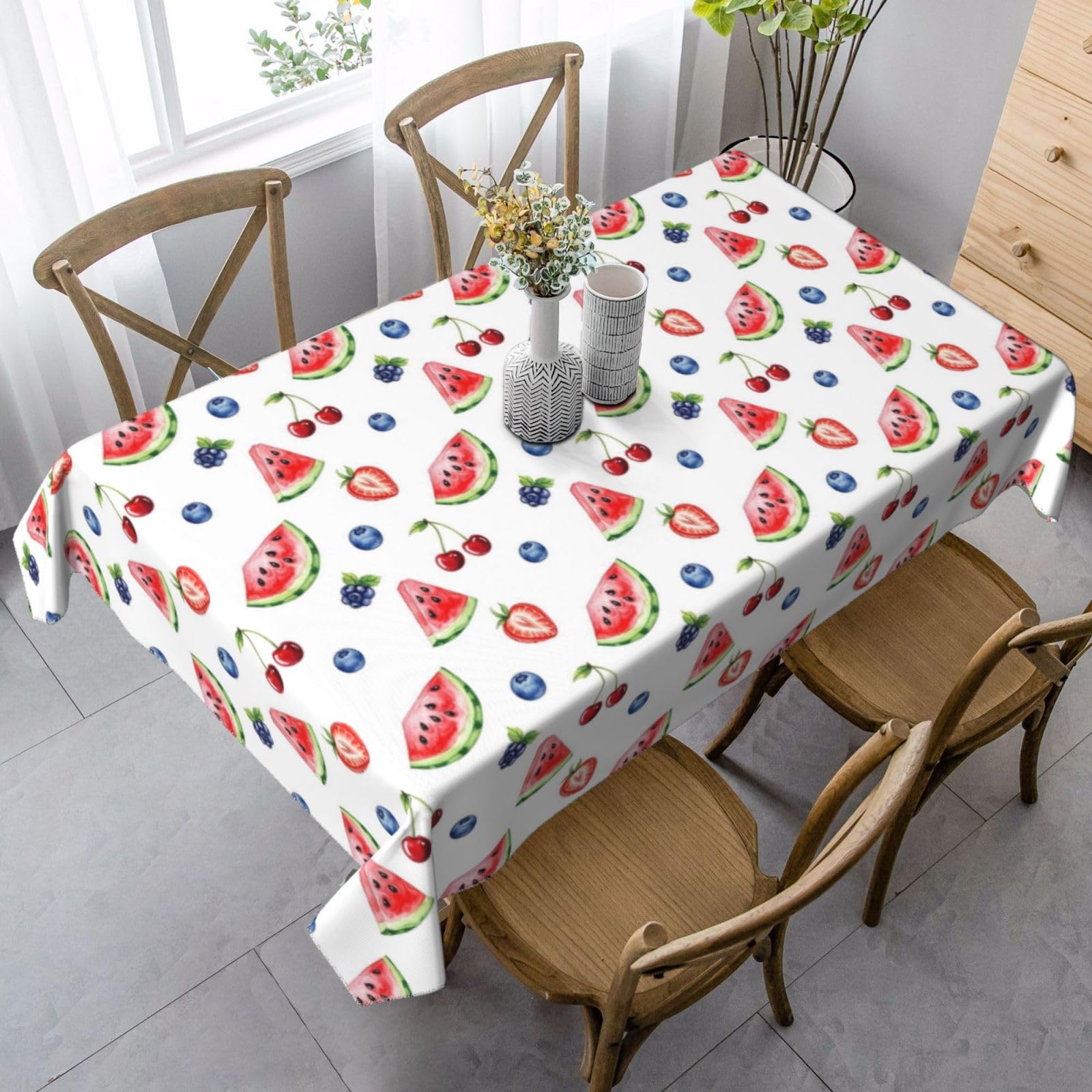 Nappe de table pastèque et fraises idéale pour repas de jardin