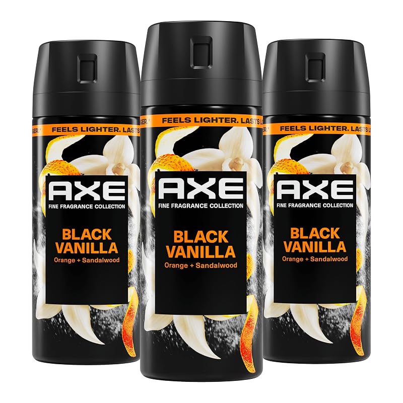 Desodorante corporal em spray AXE Black Vanilla, Pacote com 3, 85 mL cada