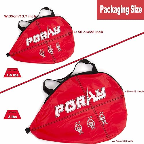 Miniatura 5 de Poray Soccer Goal for Kid Easy-up Set of Two Portable Soccer Net 210D Oxford with 8 Field Marker Cones Extra Stakes Fun for Backyard and Soccer