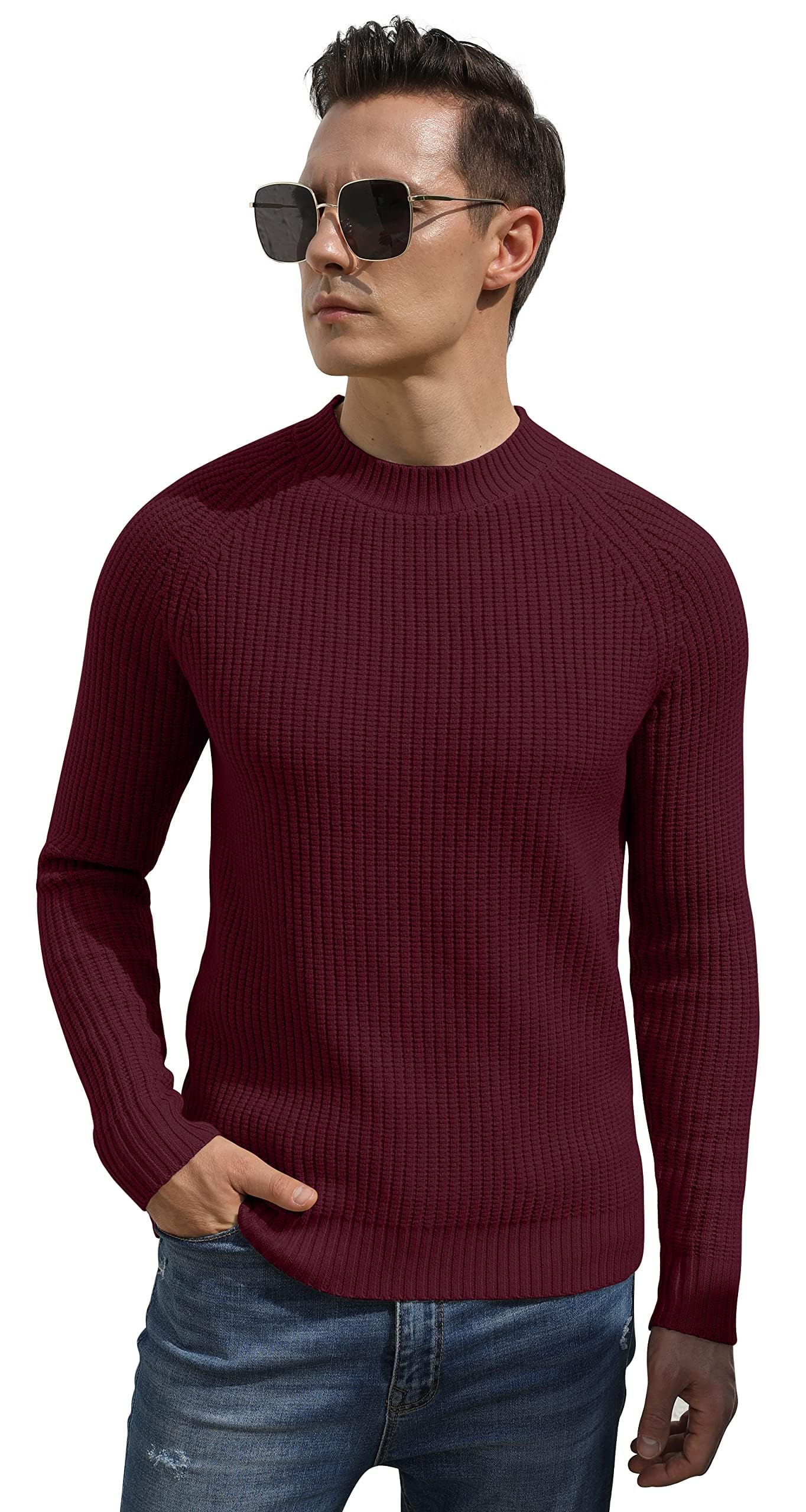 Sailwind Maglione Uomo Invernale Girocollo Vintage Sottile Maglieria per Gli Uomini Maglione Classico Caldo